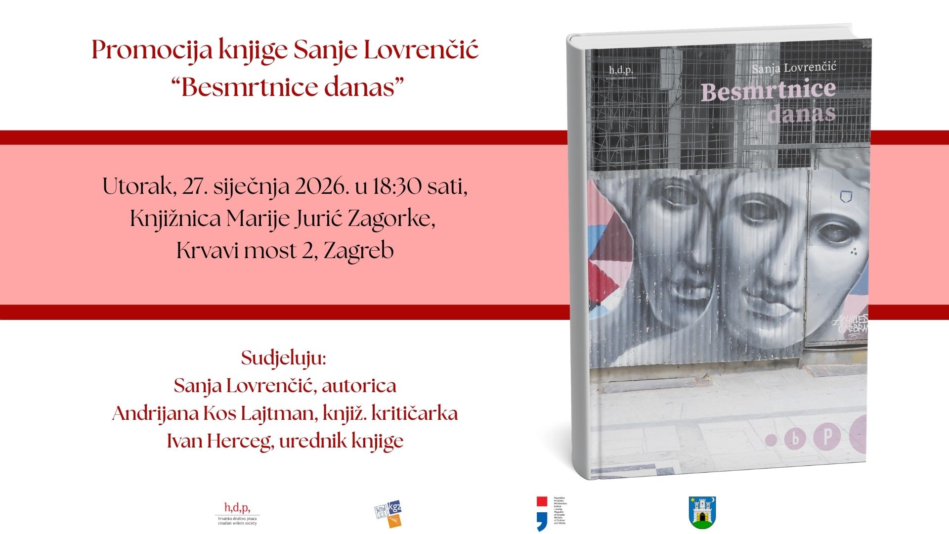 Promocija knjige Besmrtnice danas - pozivnica