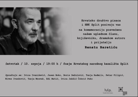 Poziv na komemoraciju posvećenu Renatu Baretiću